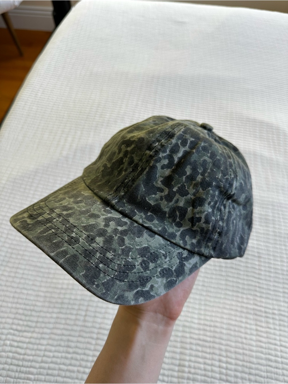 Anthropologie Olive Camouflage Baseball Cap